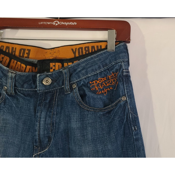 Sold! Vintage Y2K Ed Hardy By Christian Audigier Denim Graphic Jeans US 29 - Picture 3 of 8